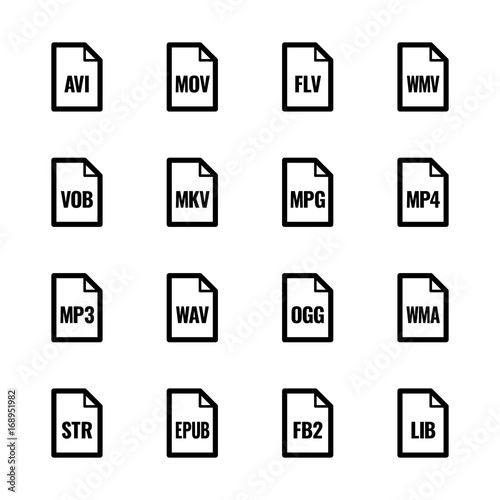 File type icons: Video, sound, and books – Bazza UL series photo