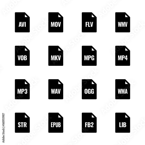 File type icons: Video, sound, and books – Bazza UL series photo