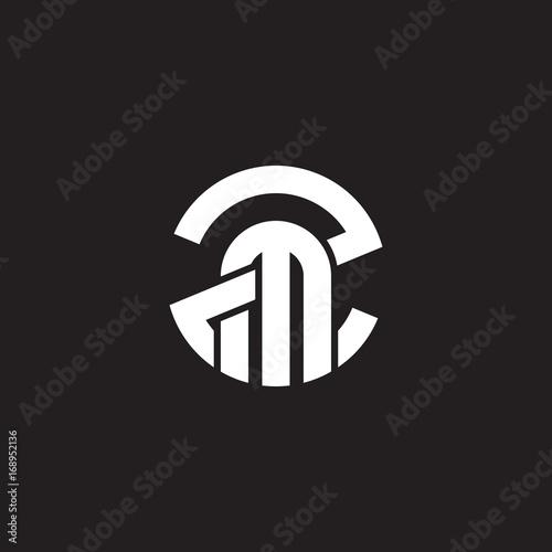 Initial lowercase letter logo zm, mz, m inside z, monogram rounded shape, white color on black background

 photo