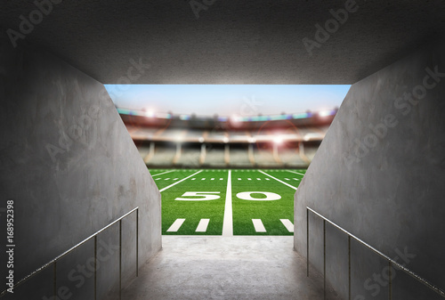 tunnel in american football stadium photo