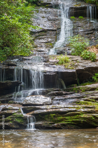Cascading waterfall in Smoky Mountains National Park  North Carolina