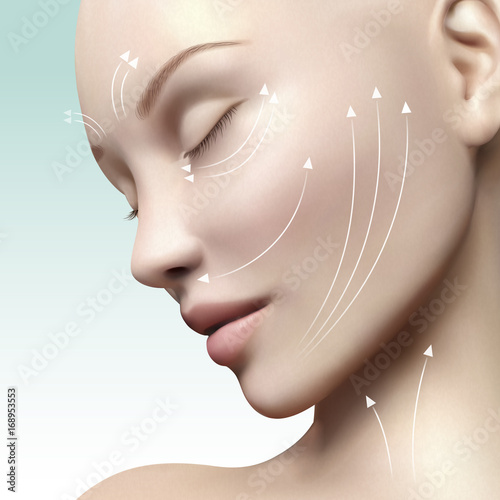 Close up look of model face