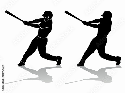 silhouette of a baseball player, vector draw