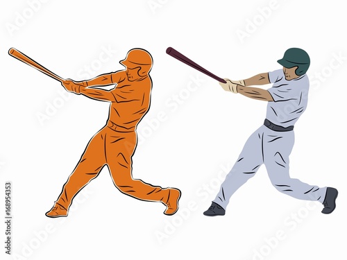 Illustration of a baseball player  vector draw