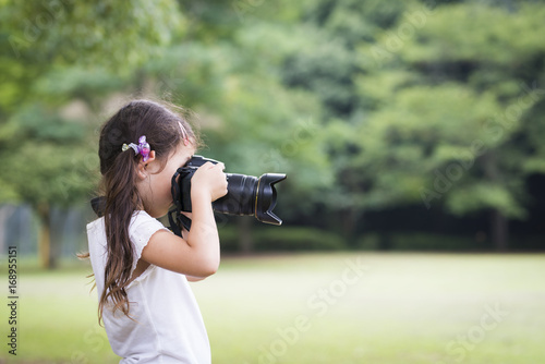 Happy Little Girl taking pictures © hakase420