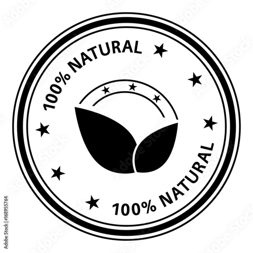 100 percent natural with leaf icon. Natural stamp. Natural rubber stamp. Vector Natural stamp. Natural Grunge stamp. Roter stempel.