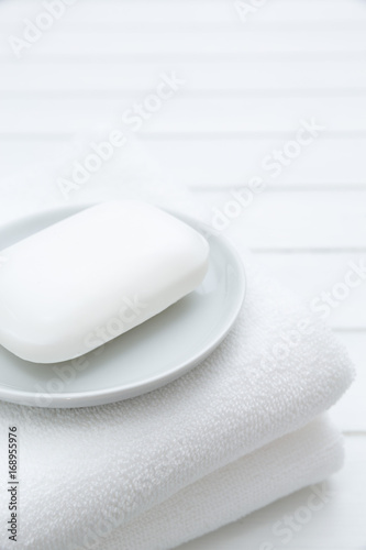 All White Spa and Bath Image - Towels and Soap
