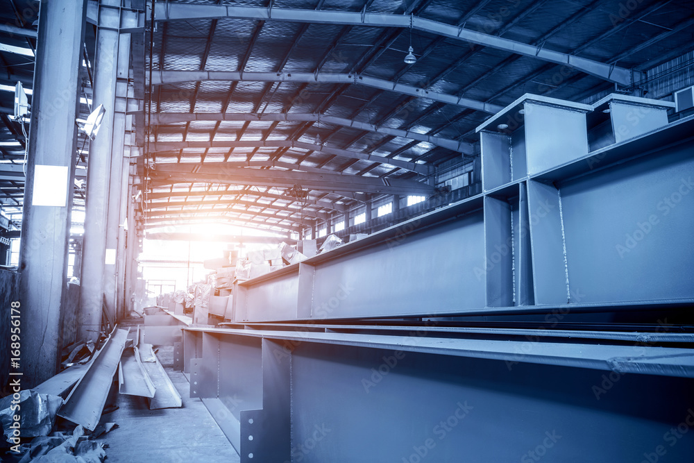 Fototapeta premium Large steel factory warehouse