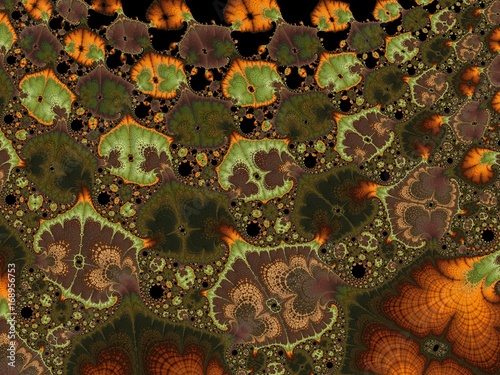 Fractal created based on the data. It is a mix of tundra, pine forests and many other plants. Organic structure of the ornament resembles the natural conditions of the world
