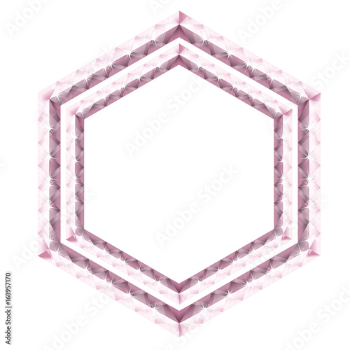 ダブル六角形のピンクダイヤモンドのオーナメント　ボールド｜ダイヤのオーナメント、飾り罫｜Ornaments of texture of diamonds