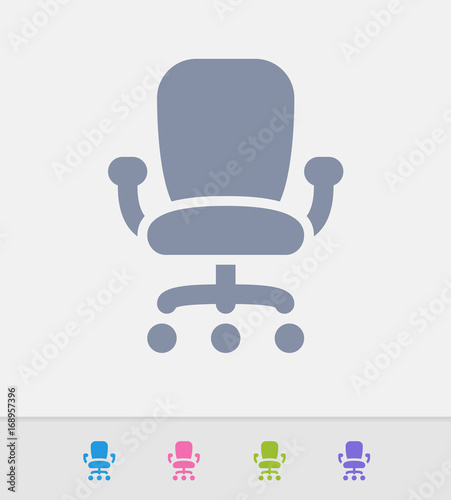 Office Rolling Chair - Granite Icons. A professional, pixel-perfect icon designed on a 32x32 pixel grid and redesigned on a 16x16 pixel grid for very small sizes