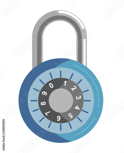 Metal lock with round corpus and numeric code