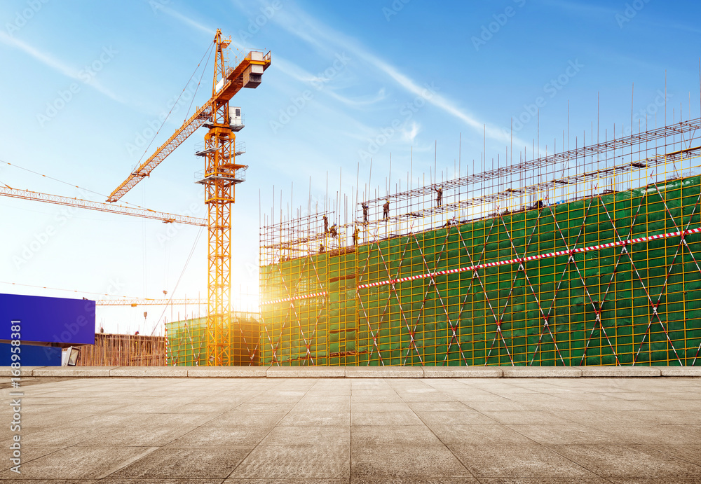 Fototapeta premium Twilight construction site