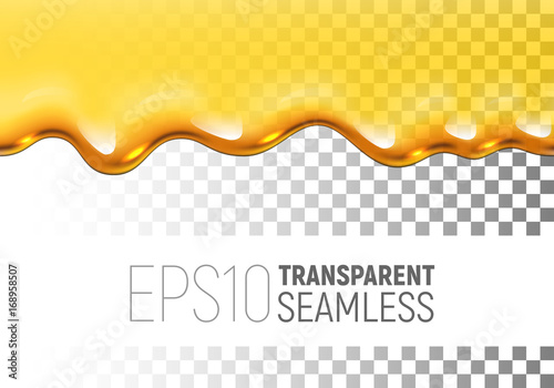 Transparent vector seamless dripping honey on chess background