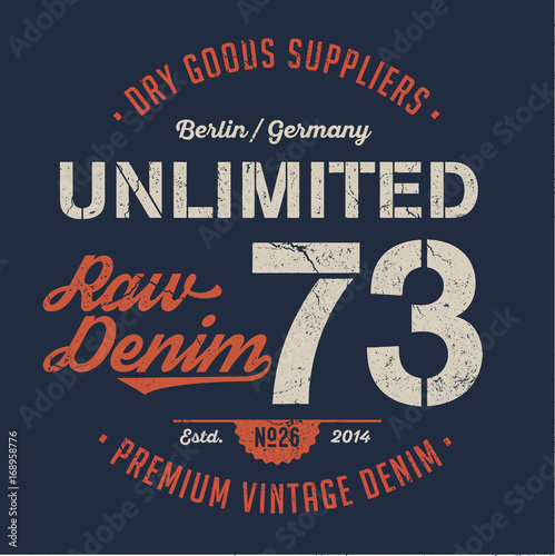 Unlimited Raw Denim - Tee Design For Print