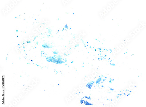 Watercolor blue spots on a white background