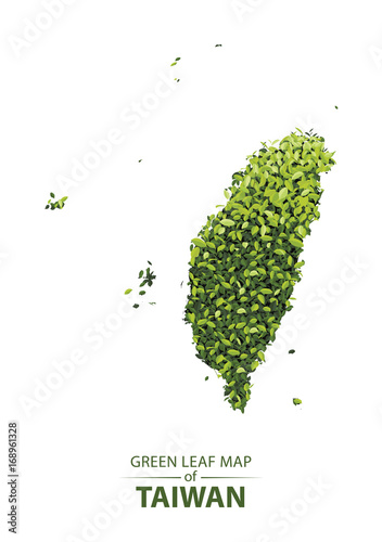 Green leaf map of taiwan