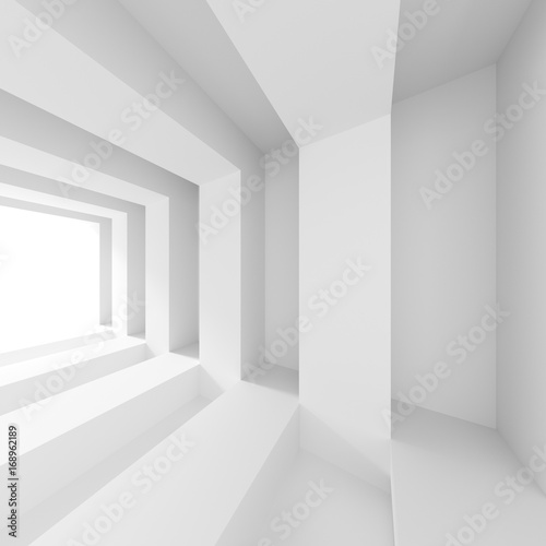 White Building Construction. Abstract Futuristic Architecture Background © radharamana