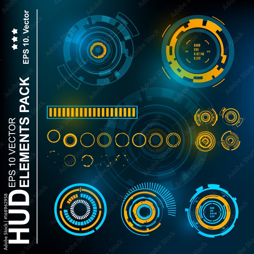 Futuristic virtual graphic touch user interface, HUD Futuristic virtual graphic touch user interface, HUD