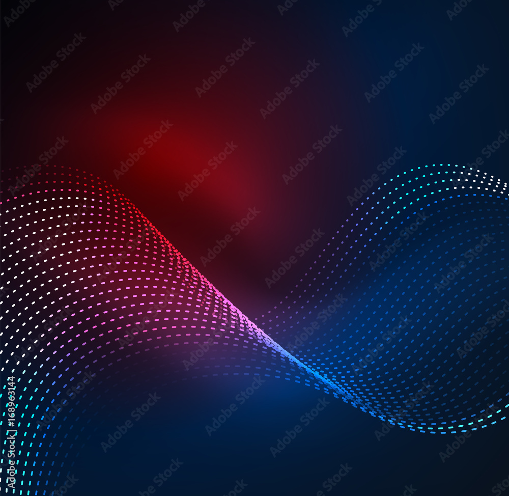 Vector wave particles background Vector wave particles background