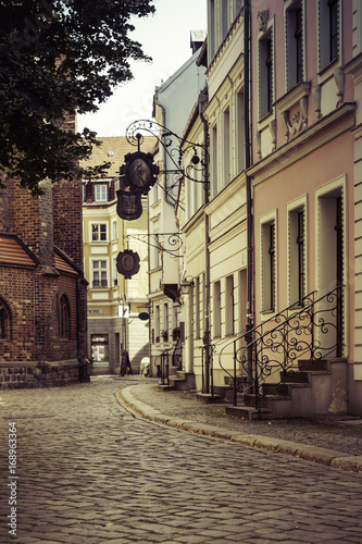 Street scene in Nikolaiviertel, the oldest part of Berlin Germany