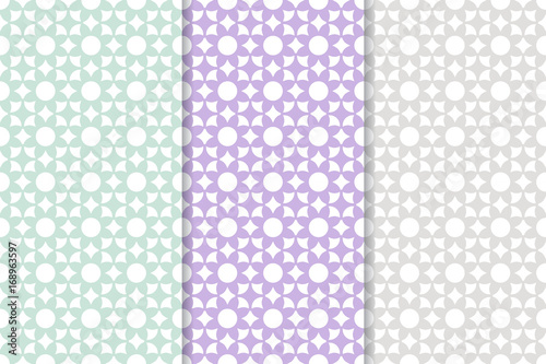 Set of colored vertical floral seamless patterns