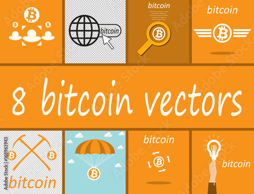 8 bitcoin vectors for web design