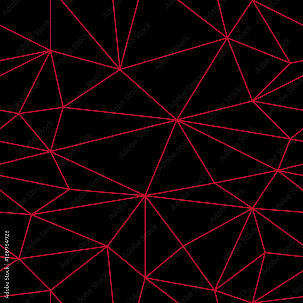 Black seamless pattern with red lines