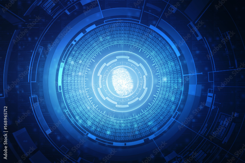 Fingerprint Scanning Technology Concept 2d Illustration Fingerprint Scanning Technology Concept 2d Illustration