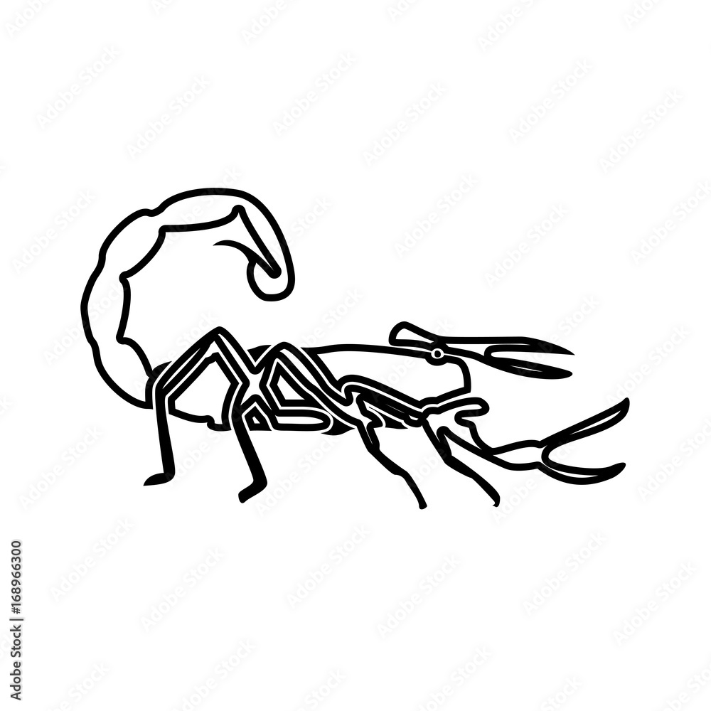 Fototapeta premium Scorpion black color icon .