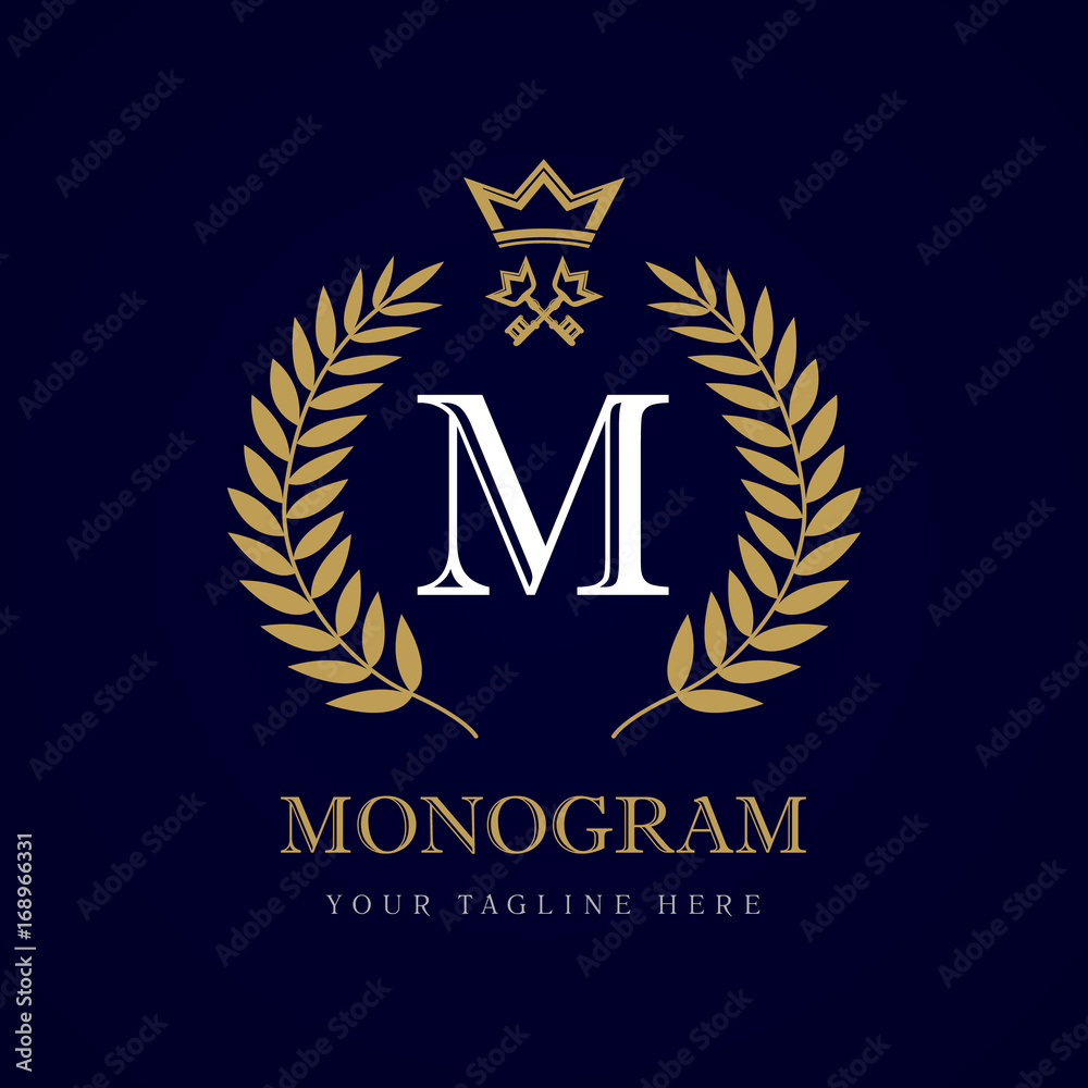 M Logotype Icon MM Logo with Crown Element Symbol in Trendy Minimal Elegant  and Luxury Style Stock Vector - Illustration of design, concept: 179943168