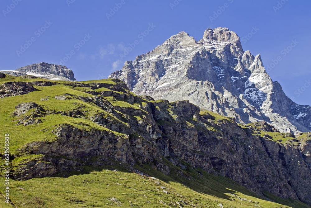 Breuil Cervinia and Mount Cervino Matterhorn panorama
