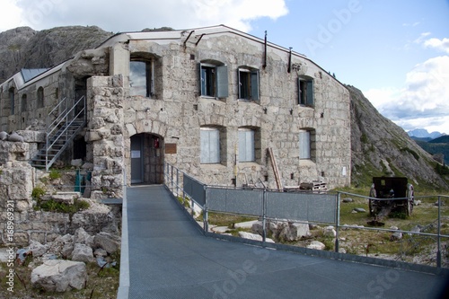 war monument in passo valparola and hexenstein photo