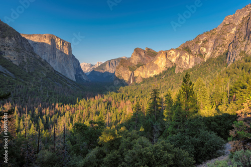 Yosemite Valley at sunset  Yosemite National Park  California.