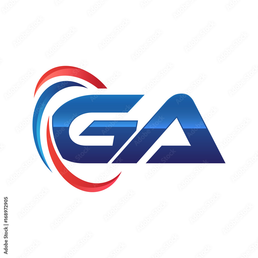 initial letter logo swoosh red blue initial letter logo swoosh red blue