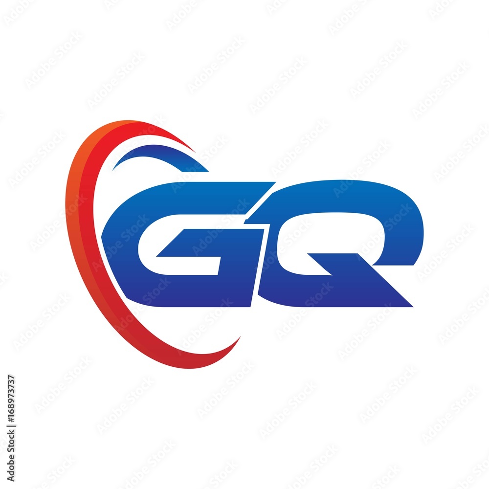 modern dynamic vector initial letters logo gq with circle swoosh red blue modern dynamic vector initial letters logo gq with circle swoosh red blue