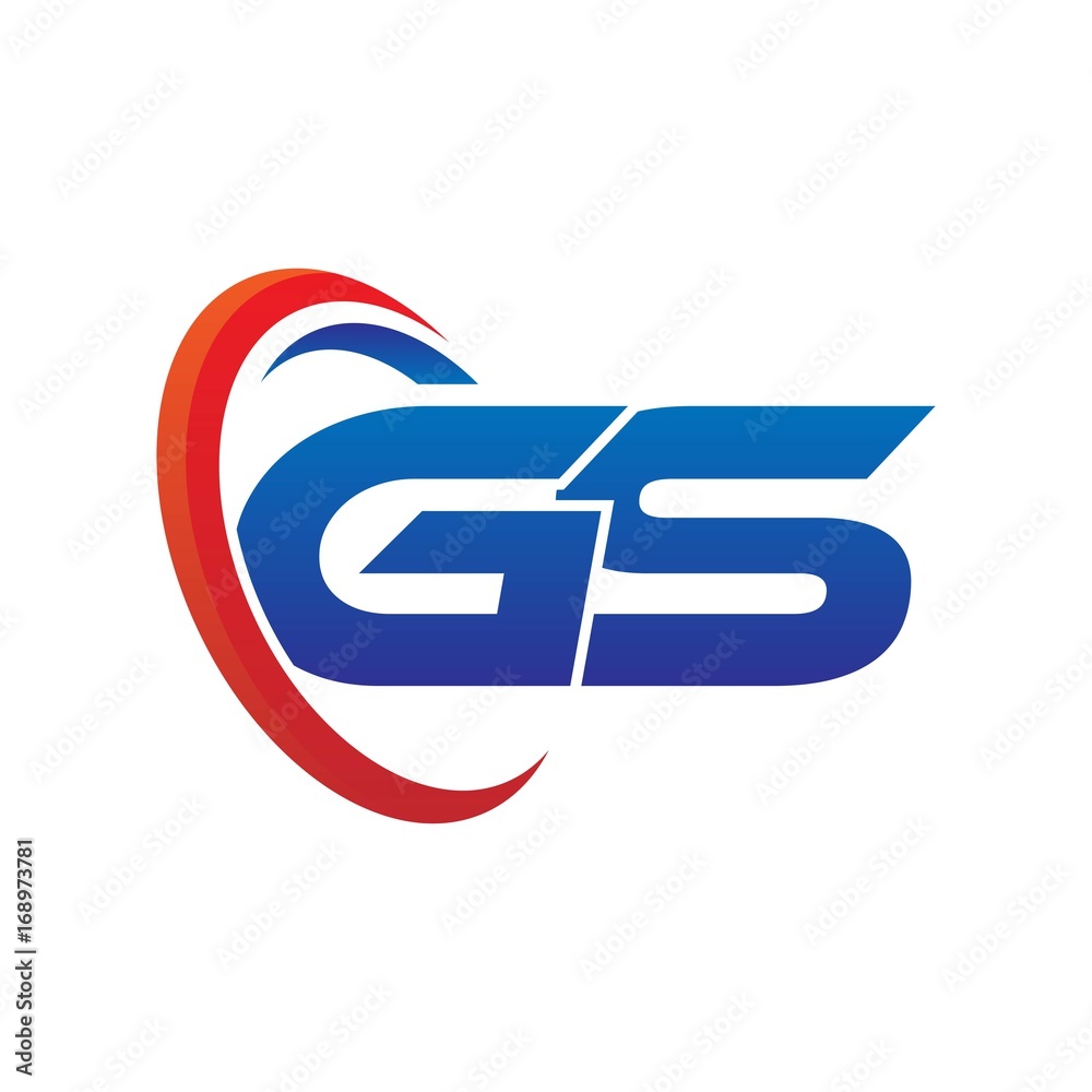 modern dynamic vector initial letters logo gs with circle swoosh red blue modern dynamic vector initial letters logo gs with circle swoosh red blue