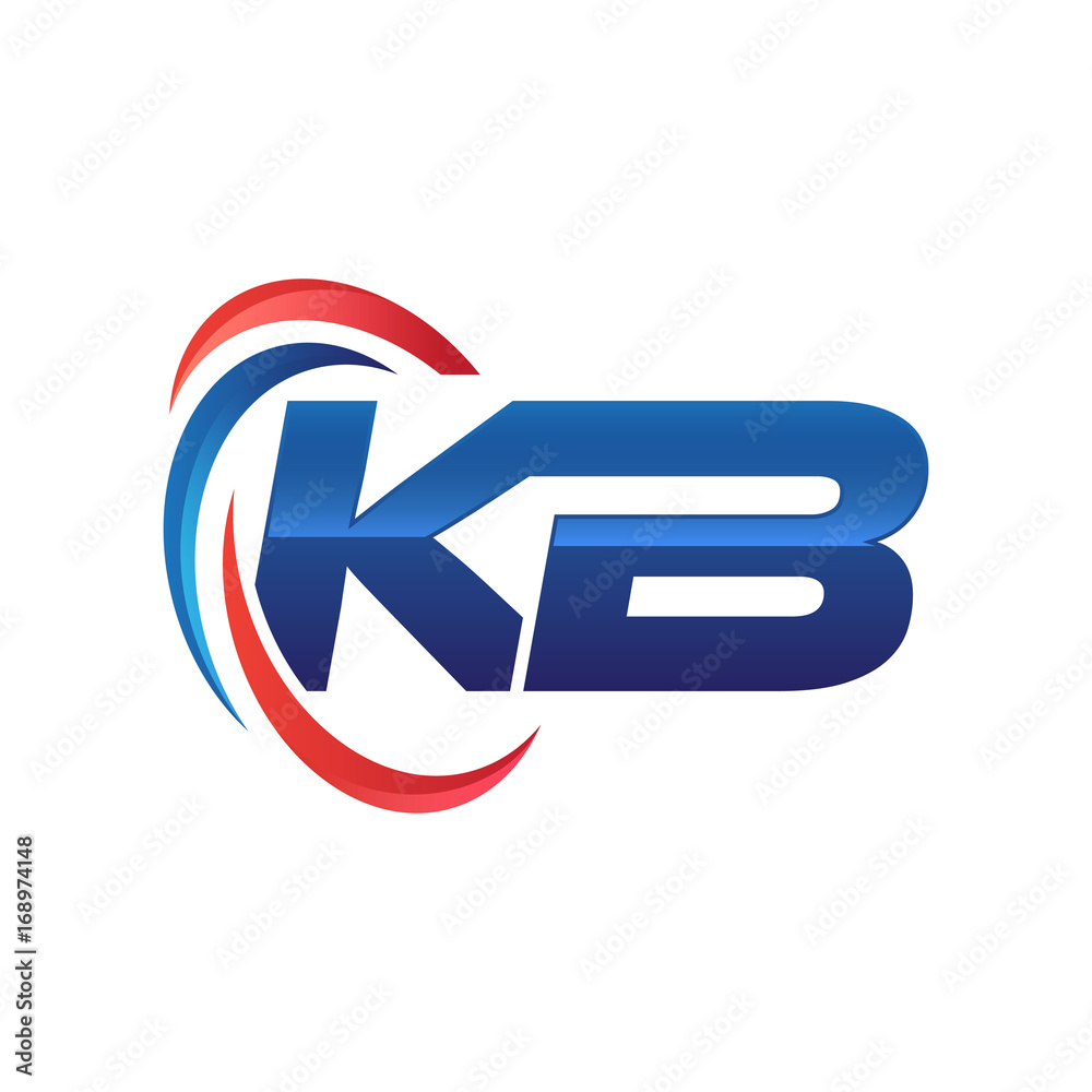 initial letter logo swoosh red blue initial letter logo swoosh red blue