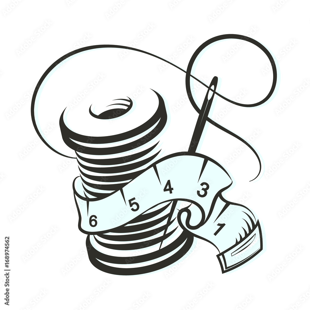 Clip-art of Needle and Thread Stock Vector - Illustration of clothing,  object: 4450317