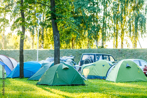 Tents Camping area in beautiful natural place