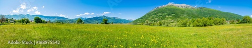 Unusual lake Plav among the picturesque mountain peaks of Montenegro.