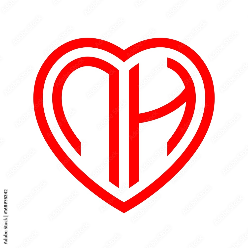 initial letters logo nh red monogram heart love shape initial letters logo nh red monogram heart love shape