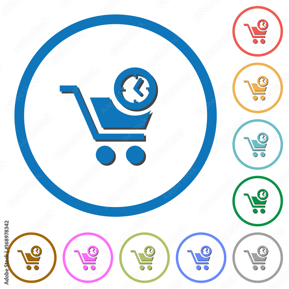 Instant purchase icons with shadows and outlines Instant purchase icons with shadows and outlines