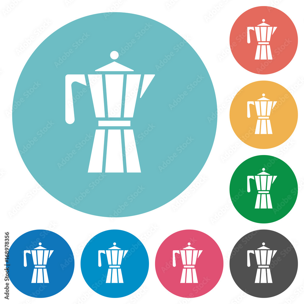 Coffee maker flat round icons Coffee maker flat round icons