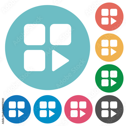 Component play flat round icons