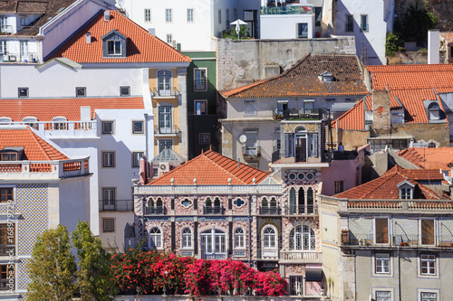 Flowers and Rooftops in Lisbon