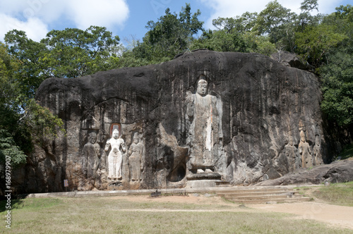 Buduruwagala buddhas in Sri Lanka