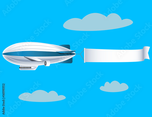 Airship with empty banner