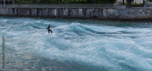 Surfer on river Aare