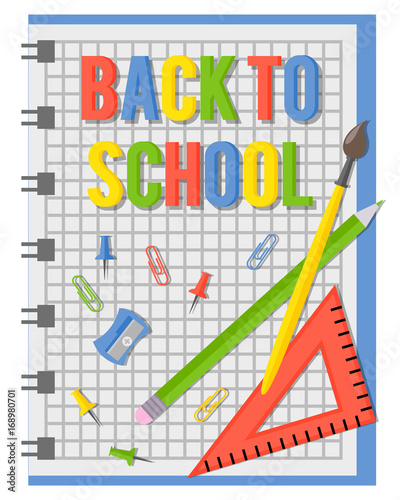 Vector illustration with office or school stationery items